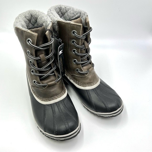 Sorel Women's Slimpack Lace II Winter Snow Rain Duck Boots Quarry Black Size 7 - Picture 4 of 13